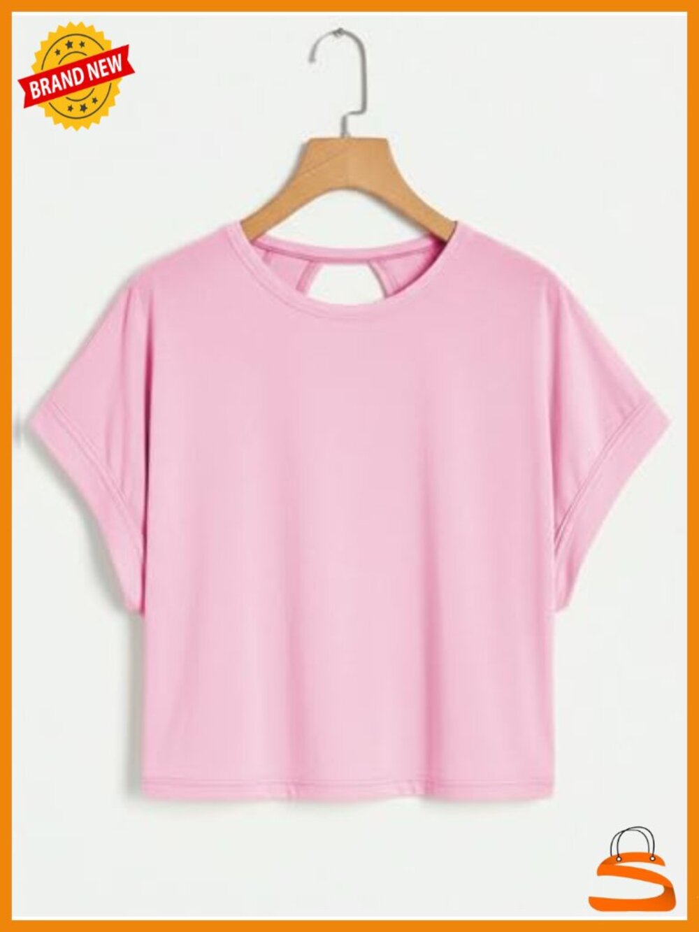 2 Pack Open Back Criss Cross Cut Out Summer T Shirts Short Sleeve Crewneck - Picture 3 of 6